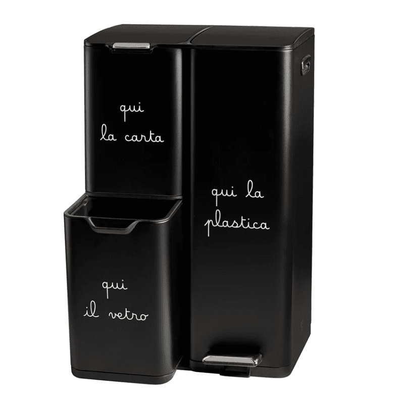 PATTUMIERA CARTA PLASTICA VETRO NERA - 10012873