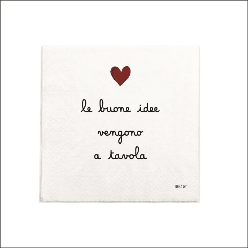 SET 20 TOVAGLIOLI  CARTA LE BUONE IDEE VENGONO A TAVOLA 33X33 - 10013507 SET 20 TOVAGLIOLI  CARTA LE BUONE IDEE VENGONO A TAVOLA 33X33 - 10013507