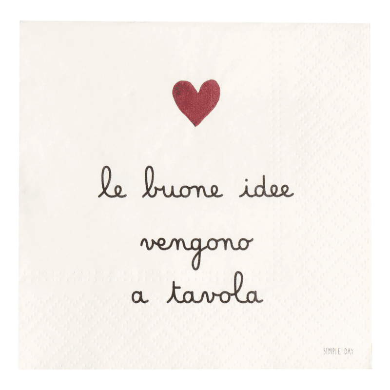 SET 20 TOVAGLIOLI  CARTA LE BUONE IDEE VENGONO A TAVOLA 33X33 - 10013507 SET 20 TOVAGLIOLI  CARTA LE BUONE IDEE VENGONO A TAVOLA 33X33 - 10013507