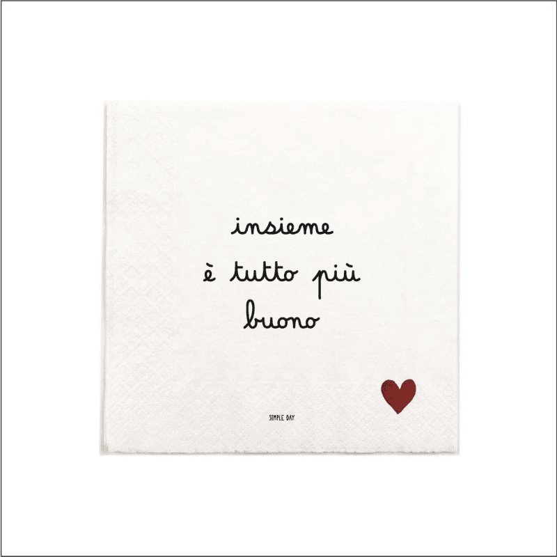 SET 20 TOVAGLIOLI  CARTA INSIEME E' TUTTO PIU' BUONO 33X33 - 10013509 SET 20 TOVAGLIOLI  CARTA INSIEME E' TUTTO PIU' BUONO 33X33 - 10013509