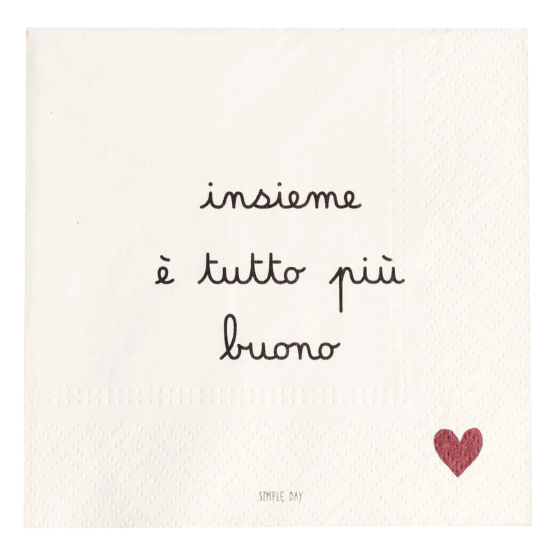 SET 20 TOVAGLIOLI  CARTA INSIEME E' TUTTO PIU' BUONO 33X33 - 10013509 SET 20 TOVAGLIOLI  CARTA INSIEME E' TUTTO PIU' BUONO 33X33 - 10013509