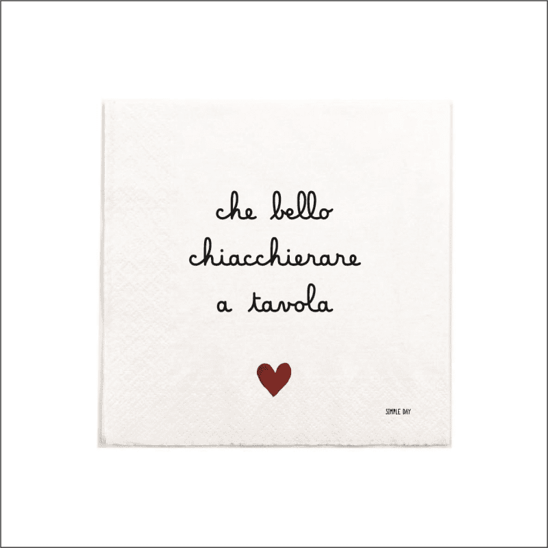 SSET 20 TOVAGLIOLI CARTA CHE BELLO CHIACCHIERARE A TAVOLA 33X33 - 10013512 SSET 20 TOVAGLIOLI CARTA CHE BELLO CHIACCHIERARE A TAVOLA 33X33 - 10013512