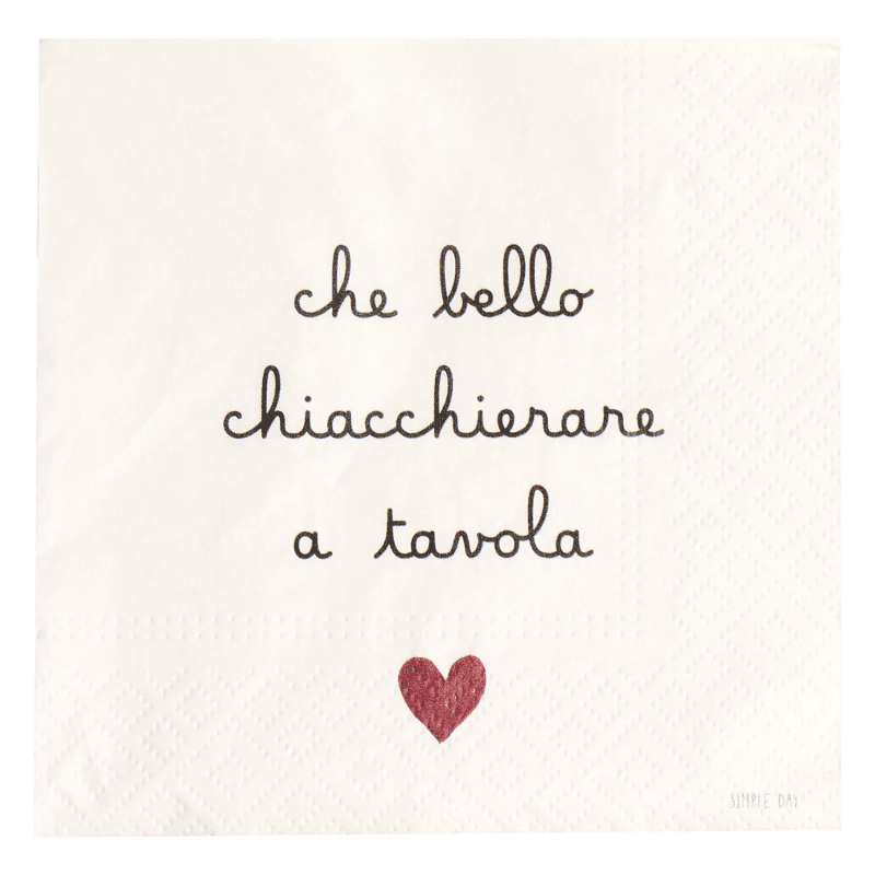 SSET 20 TOVAGLIOLI CARTA CHE BELLO CHIACCHIERARE A TAVOLA 33X33 - 10013512 SSET 20 TOVAGLIOLI CARTA CHE BELLO CHIACCHIERARE A TAVOLA 33X33 - 10013512