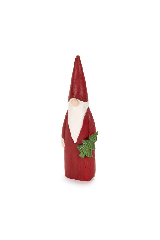 DECO LEGNO BABBO NATALE ROSSO H 26.5 CM - cdh240809a
