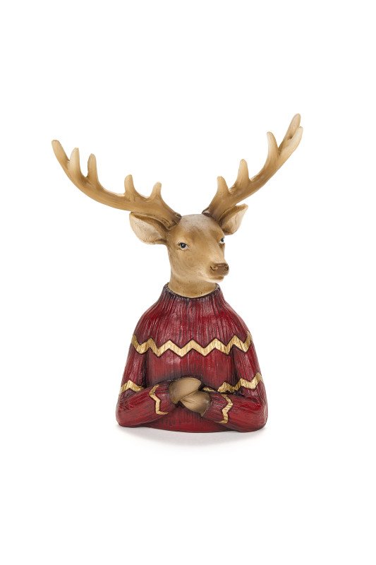 RENNA CON MAGLIONE ROSSO 15.5x8x20 CM - cy240904a