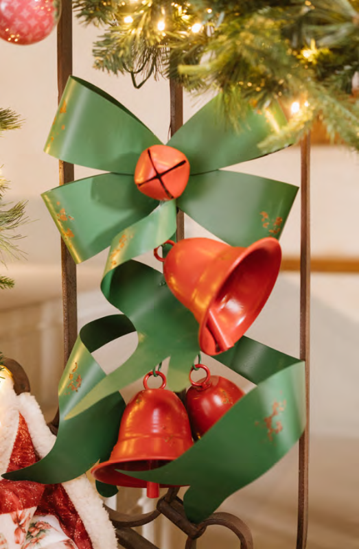 Fiocco Verde Con Campane Rosse - hs251805a