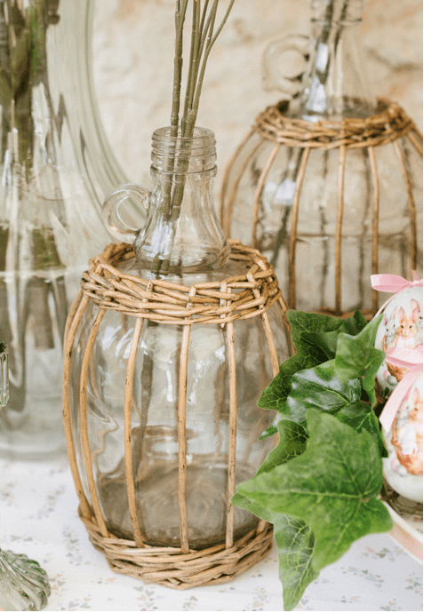 Dama in Vetro con Rivestimento in Vimini - llg260212a