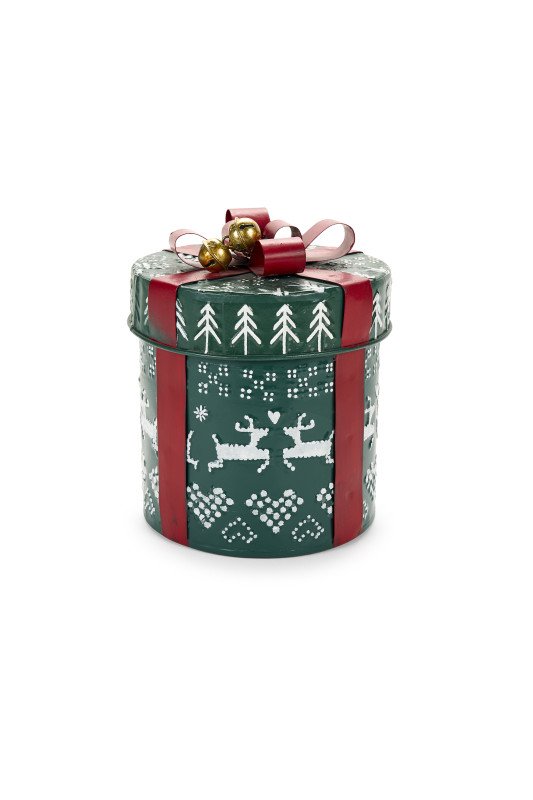 DECORAZIONE METALLO PACCHETTO REGALO H 20.5 CM - mbf240902b