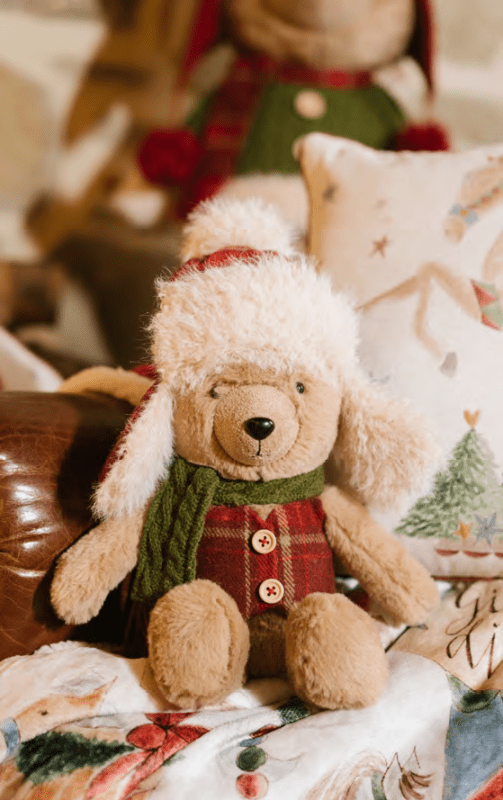 Orso In Piedi Con Cappello Sherpa 42 Cm - xad251603a