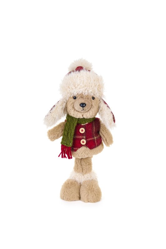 Orso In Piedi Con Cappello Sherpa 34 Cm - xad251604a