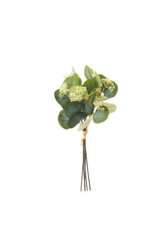 Bouquet Eucalipto e Fiori Bianco-Verde – H 36 cm - zff261115a