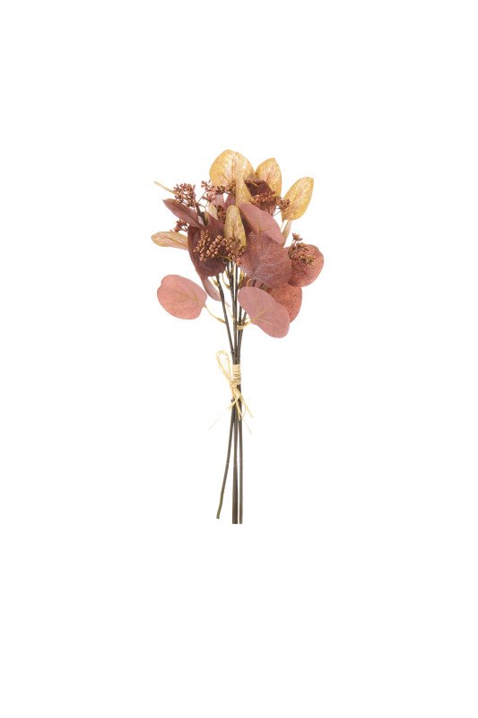 Bouquet Eucalipto e Fiori Rosa-Terracotta – H 36 cm - zff261115b