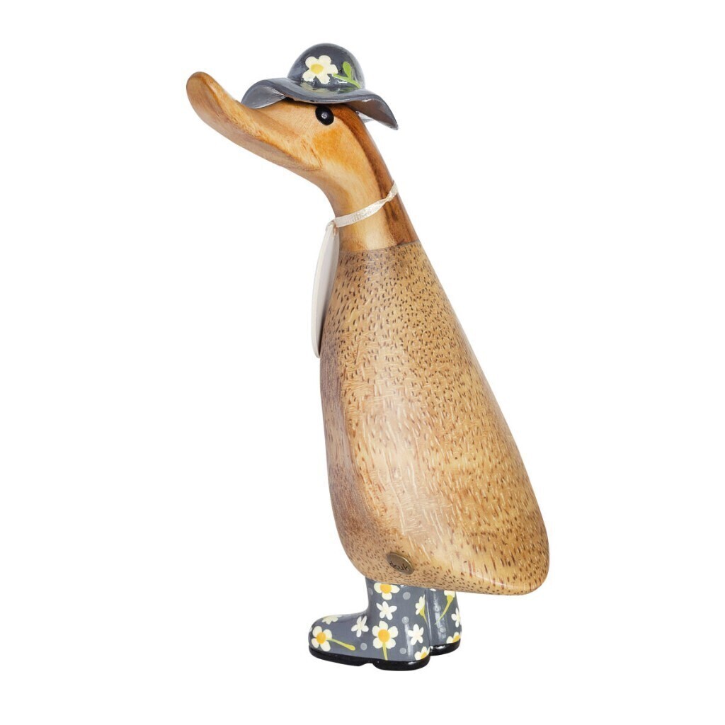 "Duckling" Finitura Naturale con Cappello e Stivali Floreali - d3fh/grigio