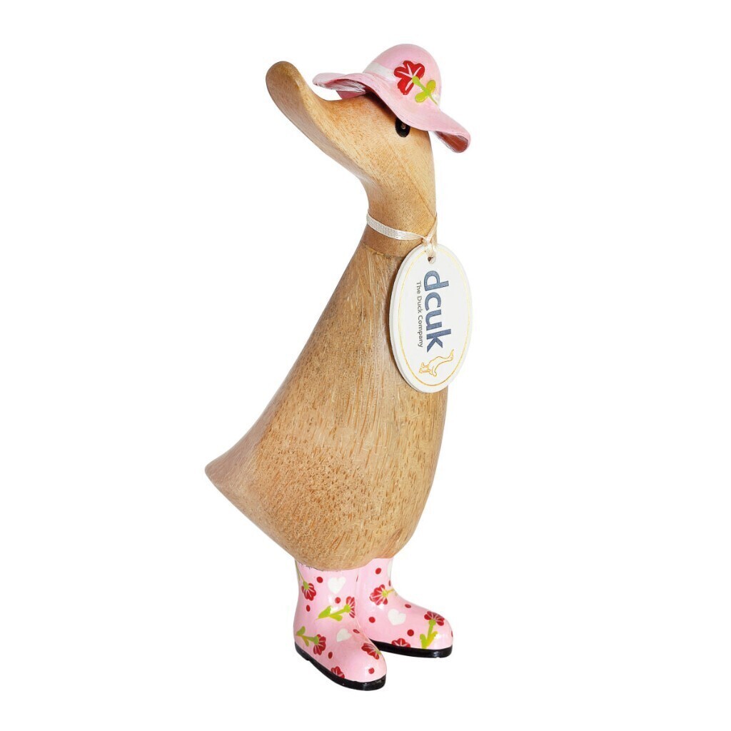 "Duckling" Finitura Naturale con Cappello e Stivali Floreali - d3fh/rosa