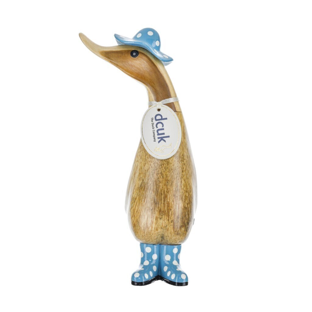 "Duckling" Finitura Naturale con Cappello e Stivali a Pois - d3sh/azzurro