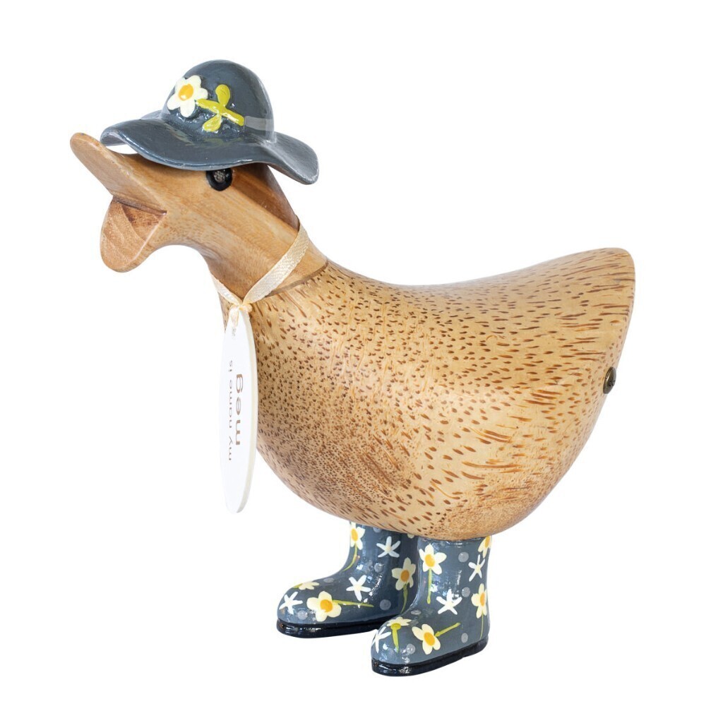 "Ducky" Finitura Naturale con Cappello e Stivali Floreali - d9fh/grigio