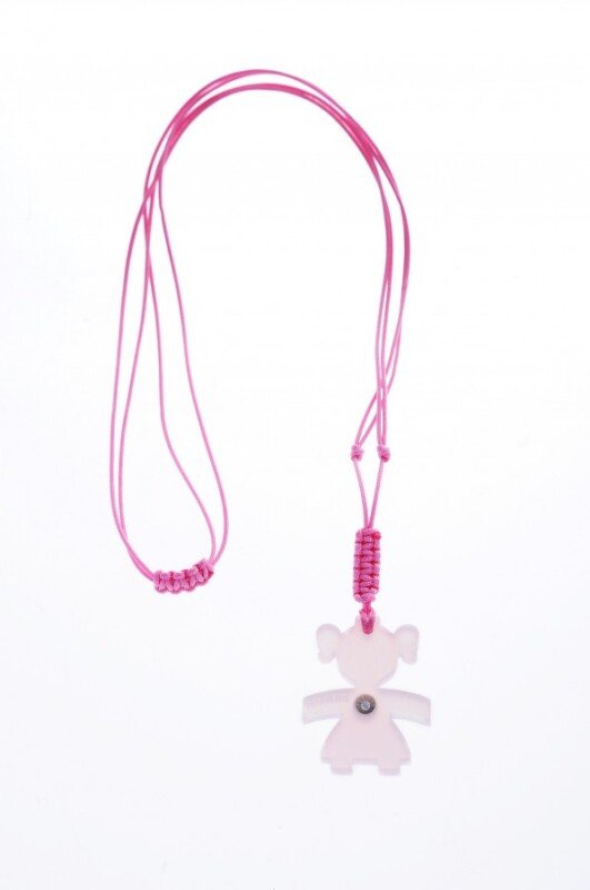 Blister Namuri Baby con Pendente Bimba Rosa e Diamante 0,03 ct - npxj-br03