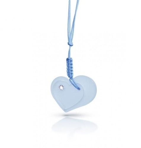 Blister Namuri Baby con Pendente Cuore Celeste e Diamante 0,03 ct - npxj-cc03