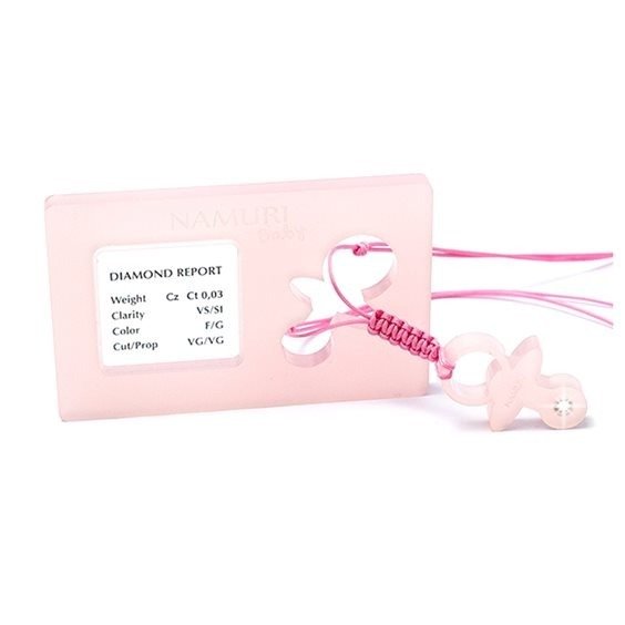 Blister Namuri Baby con Pendente Ciuccio Rosa e Diamante 0,03 ct - npxj-cir03