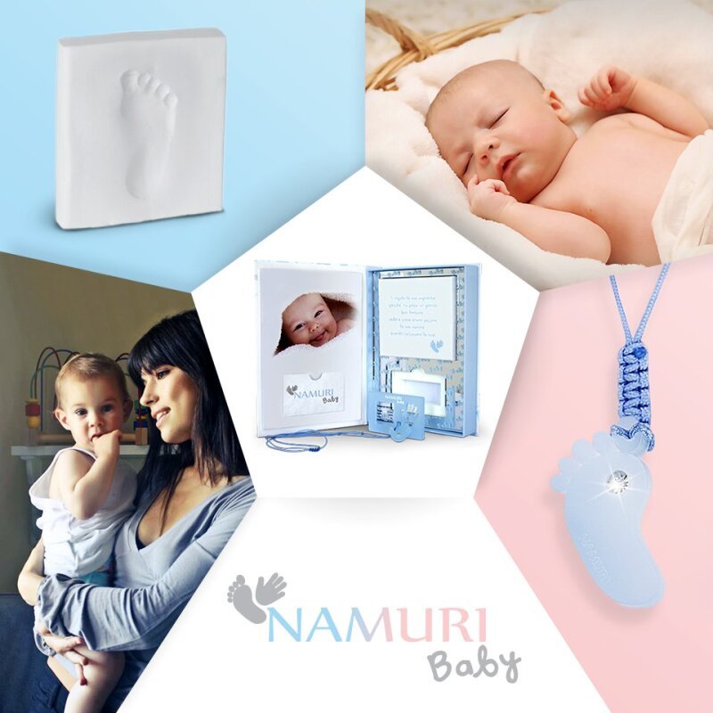 Blister Namuri Baby con Pendente Manina Celeste e Diamante 0,03 ct - npxj-mc03