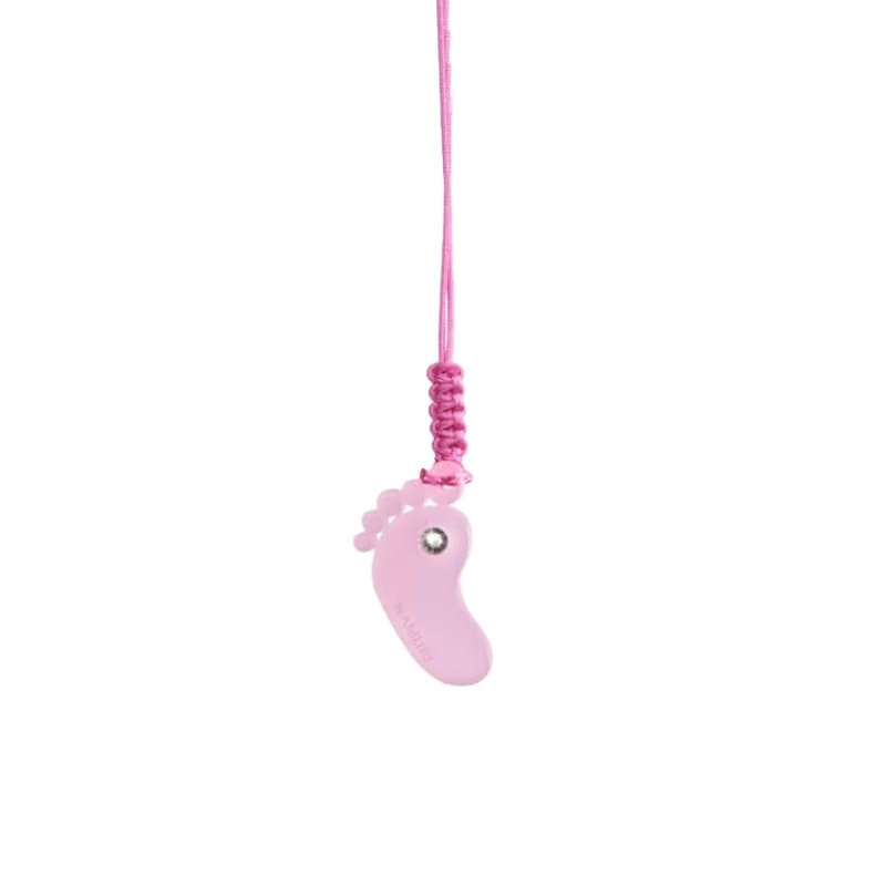 Blister Namuri Baby con Pendente Piedino Rosa e Diamante 0,03 ct - npxj-pr03