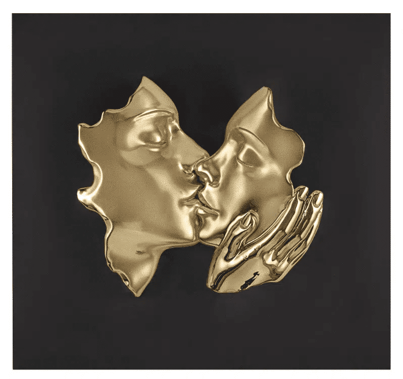 Quadro "Bacio Oro" su Pannello Nero - me2615/2nor