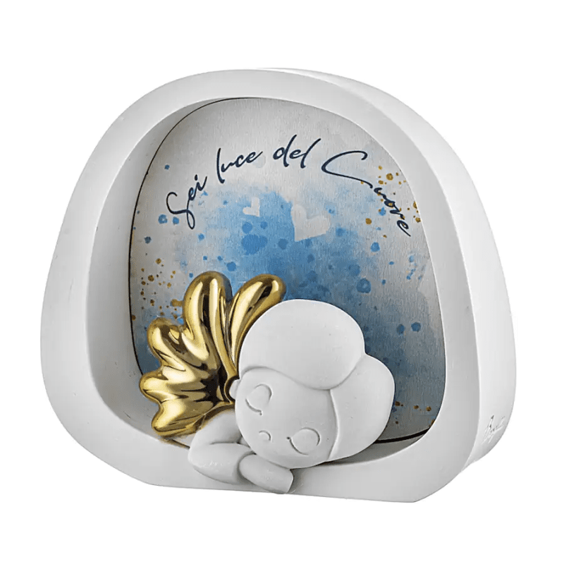 Angelo custode con luce led  celeste - me2728/ce