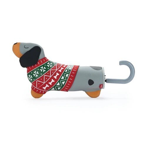 Ombrello teckel christmas grigio - 28343