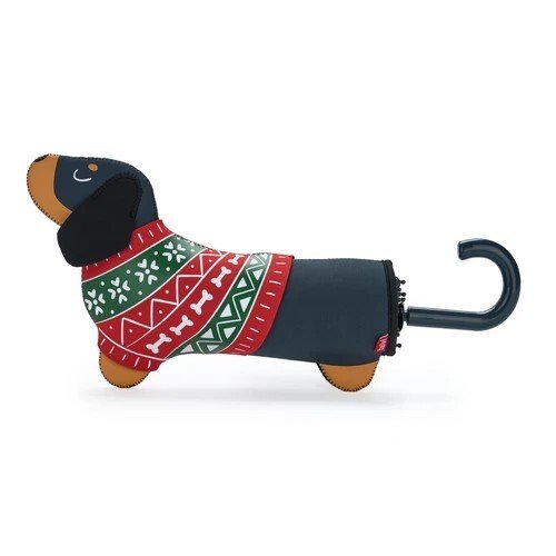 Ombrello teckel christmas nero - 28344