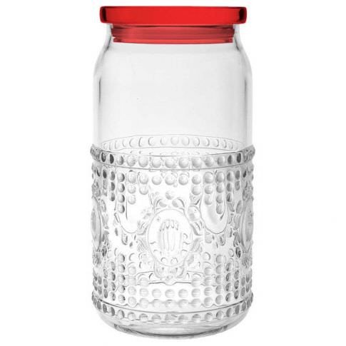Barattolo grande trasparente & rosso 1200 ml - brjar3-bar31