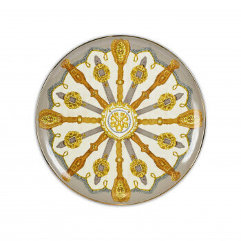 Centro tavola rotondo in porcellana dal design moderno con ruota - cent-hor01 Centro tavola rotondo in porcellana dal design moderno con ruota - cent-hor01