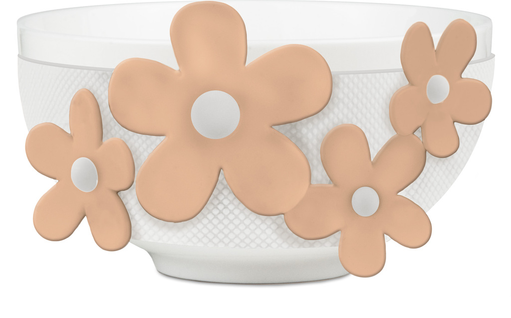Tazza colazione bianca fiori pesca - flbow-flo04 Tazza colazione bianca fiori pesca - flbow-flo04