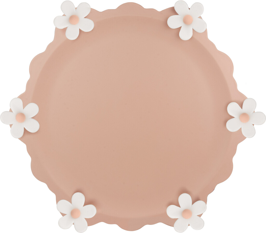 Piattino torta pesca fiori bianchi - flplc1-flo03 Piattino torta pesca fiori bianchi - flplc1-flo03