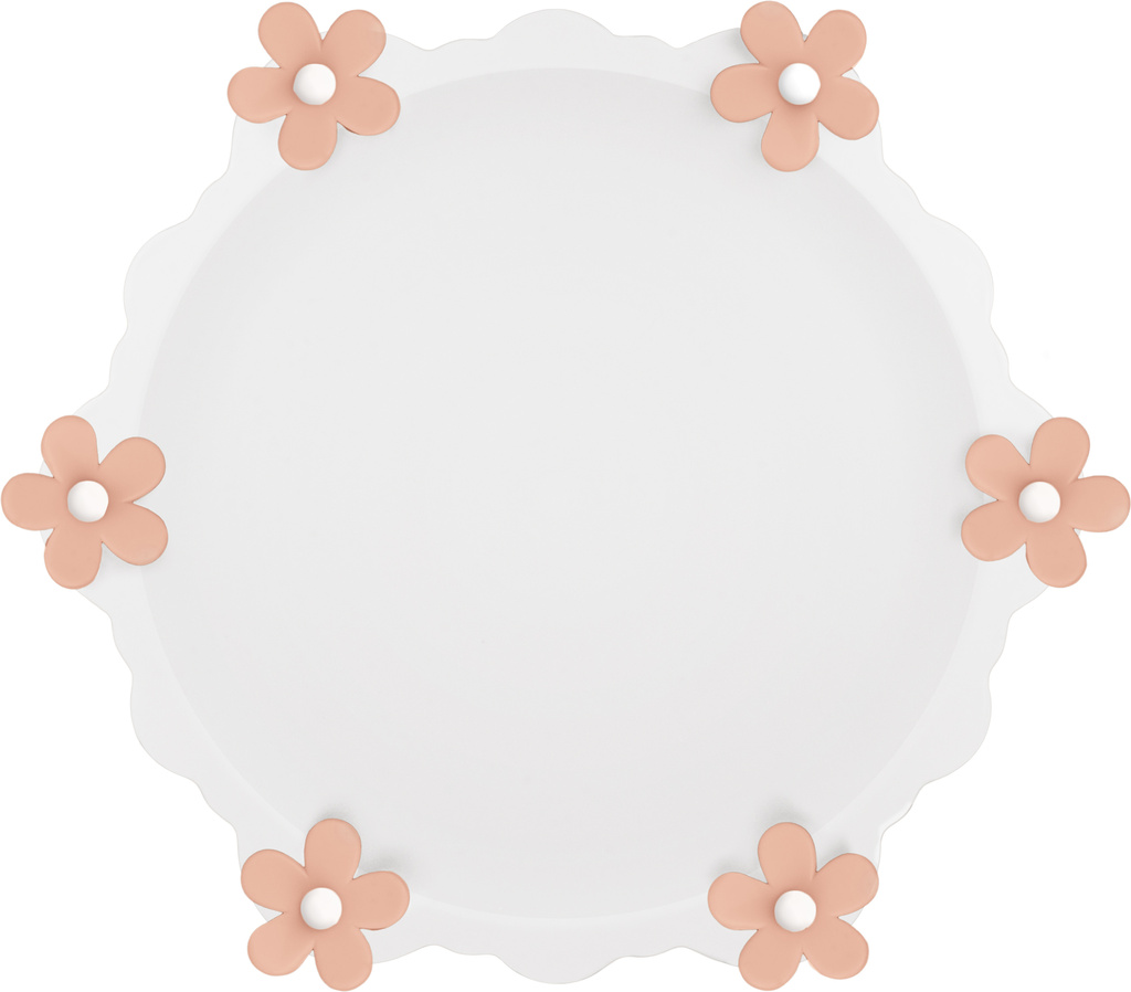 Piattino torta bianco fiori pesca - flplc1-flo04 Piattino torta bianco fiori pesca - flplc1-flo04