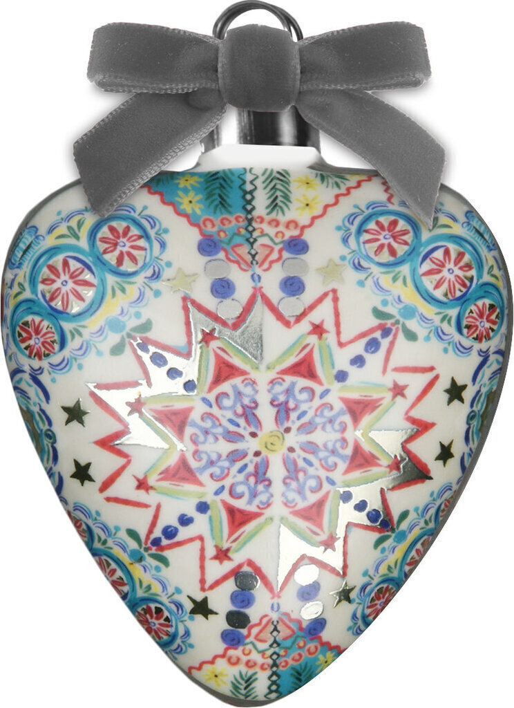 Decorazione cuore bombato cosy xmas platino - hea-xma02