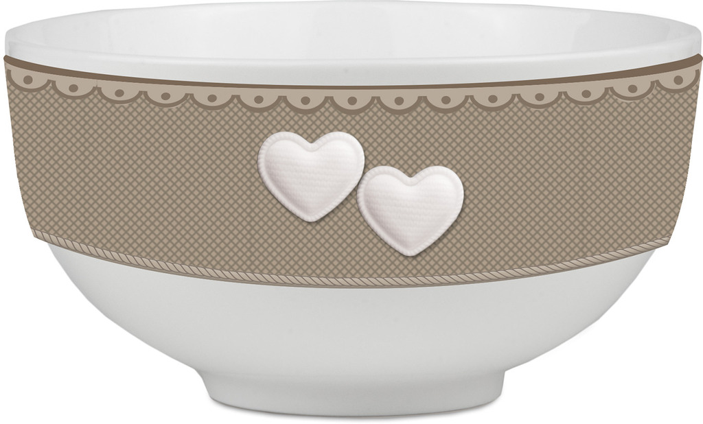 Tazza colazione  cuoricini tortora - lobow-swe01 Tazza colazione  cuoricini tortora - lobow-swe01