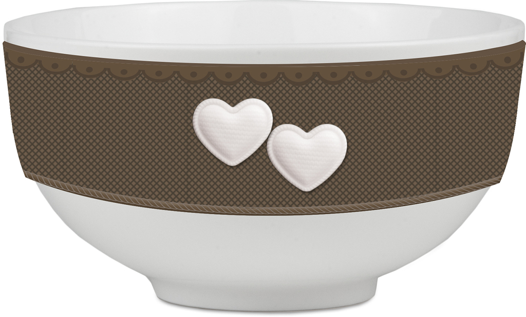 Tazza colazione  tortora cuoricini bianco - lobow-swe04 Tazza colazione  tortora cuoricini bianco - lobow-swe04