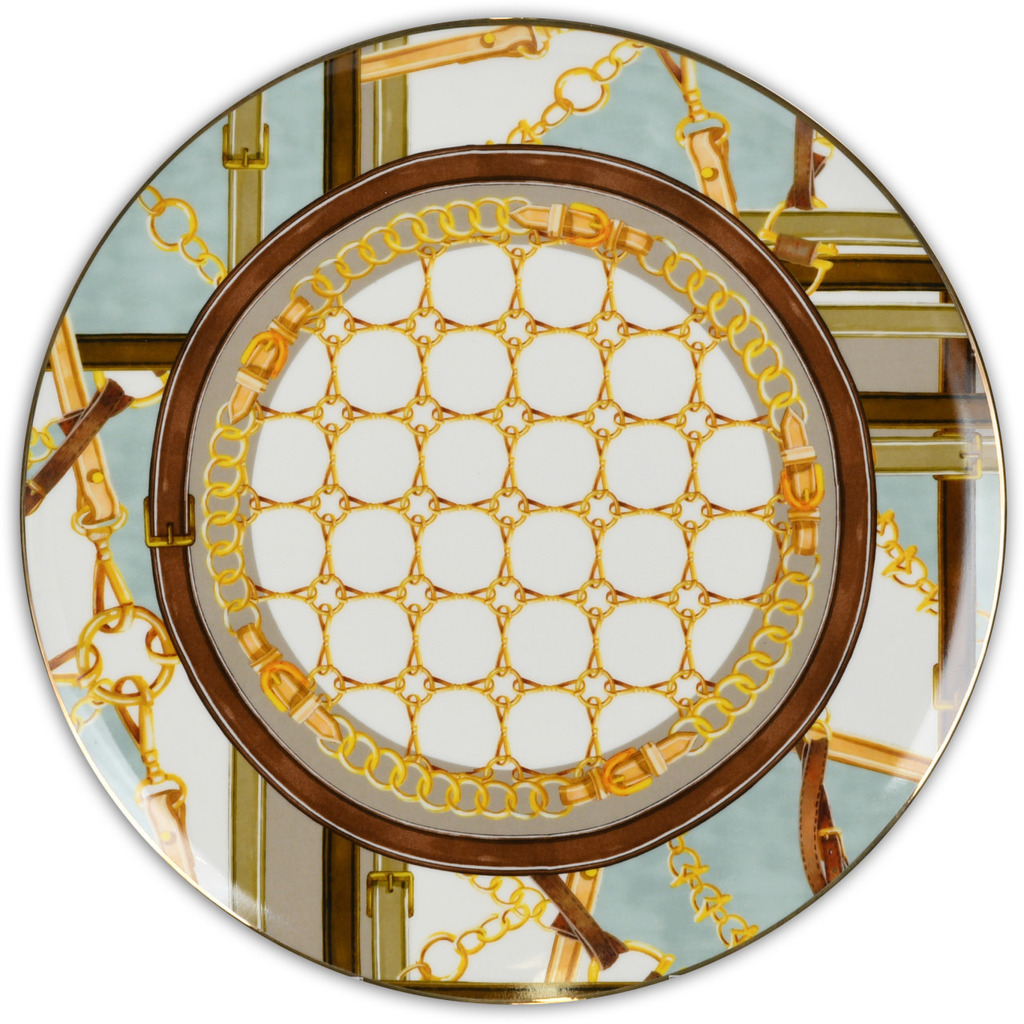 Piatto torta in porcellana con filo oro - pcake-hor02