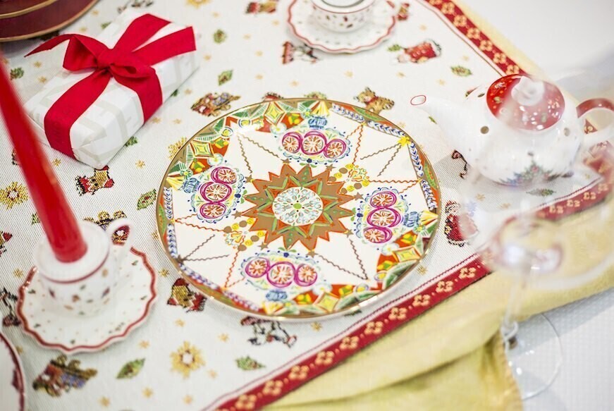 Set 6 piatti frutta diametro 21 - cosy xmas oro - piat3-xma01