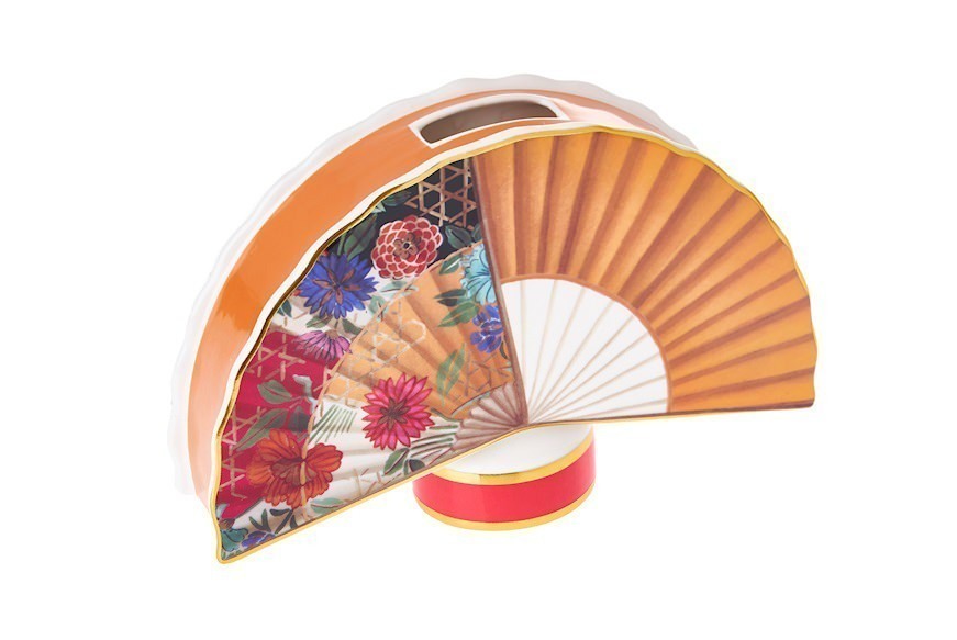 Bottiglia profumazione media in porcellana con bastoncino a forma di ventaglio - vmidi-ven01