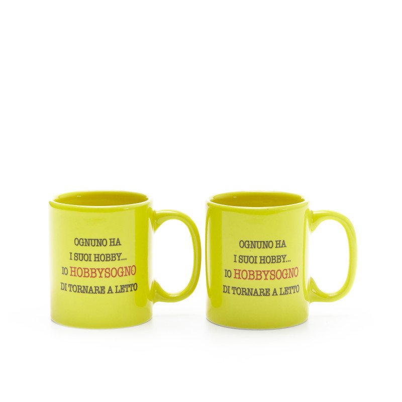 Set 2 tazzine ceramica col. Giallo
12cl, stampa hobbysogno - stz51-ye