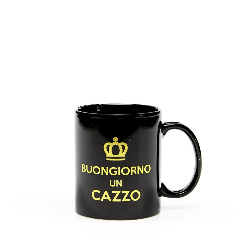 Mug nera ceramica con  buongiorno un
Cazzo gold - tz03-gd