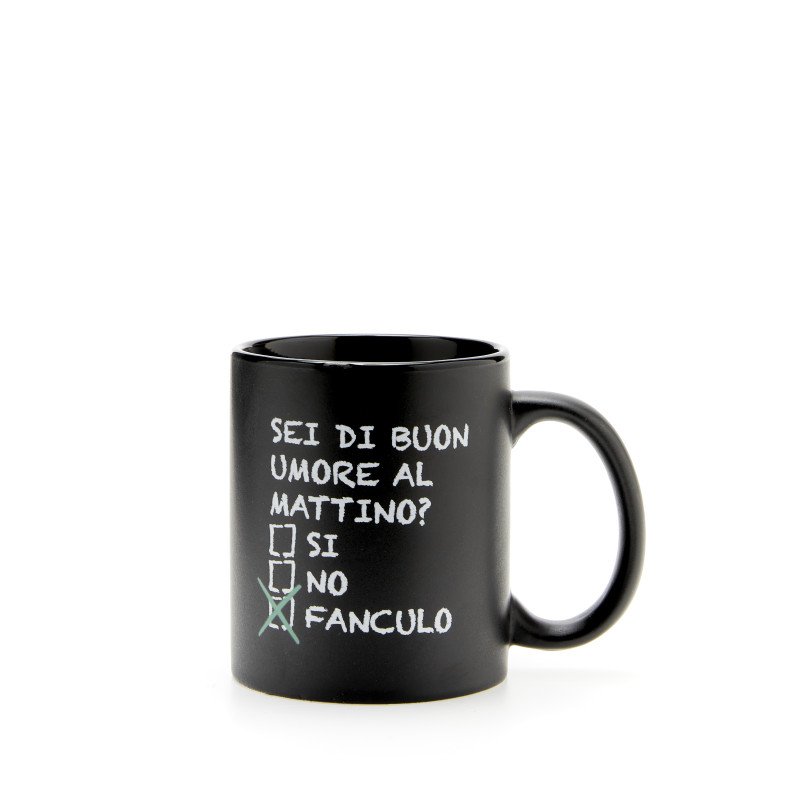 Mug nero mat ceramica con stampa umore - tz110