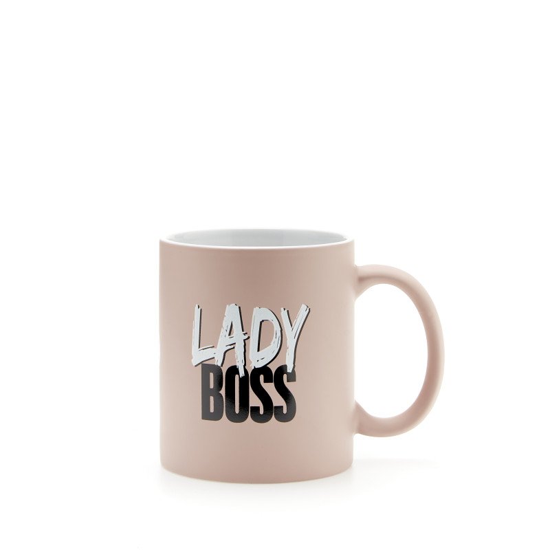 Mug rosa mat ceramica con  lady boss - tz87-pi