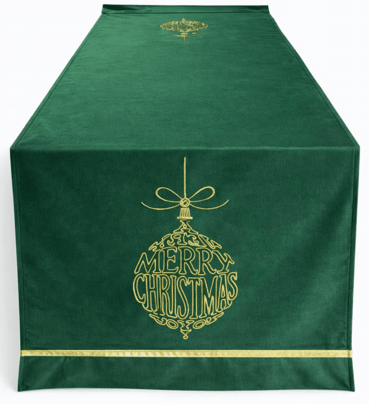 Christmas Ball Runner 160x45 cm Ricamo Velluto - 4479-2