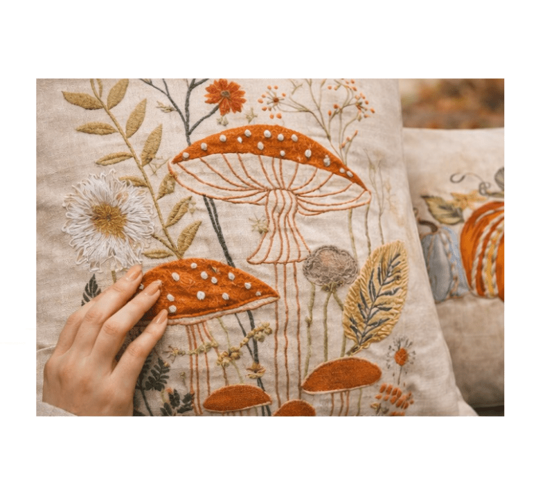 Marigold Cuscino Quadrato   Funghi  45x45 - e26088