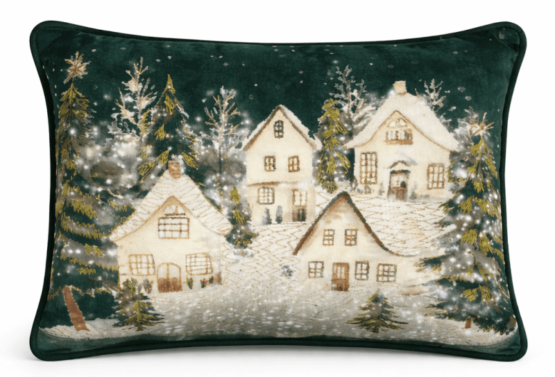Livigno Cuscino Casette Rettangolare Verde  50x35 Cm - na26018-2