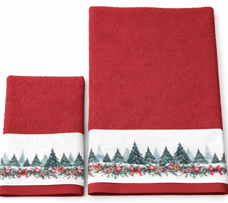 Cortina  Set Spugna Da Bagno Rosso 40x60 + 60x110 Cm - na26035-1