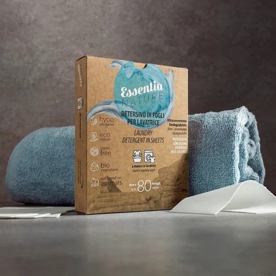 Confezione Detersivo Ecologico in Fogli Essentia, contenente 40 Fogli x totale 80 lavaggi. - detersivoinfogli