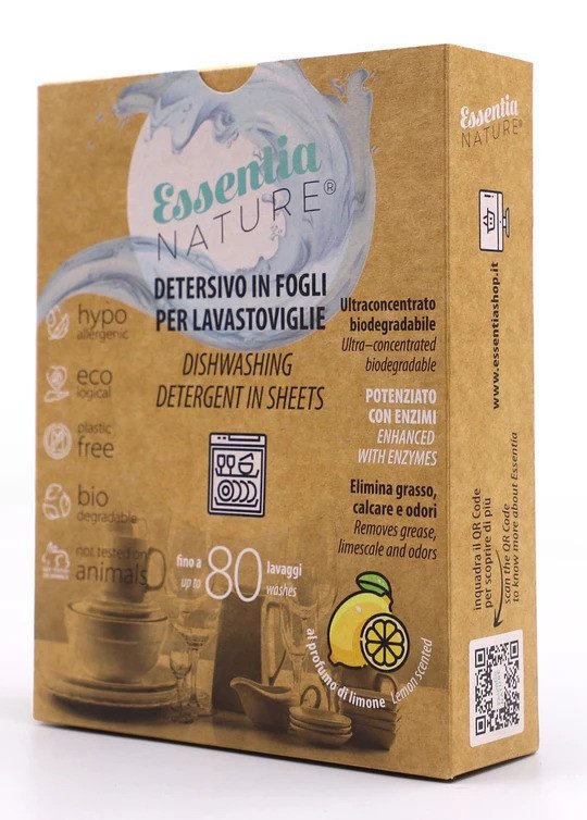 Confezione Detersivo Ecologico ed Enzimatico per Lavastoviglie  in Fogli,  contenente 40 Fogli x totale 80 lavaggi. - detersivolavastoviglie